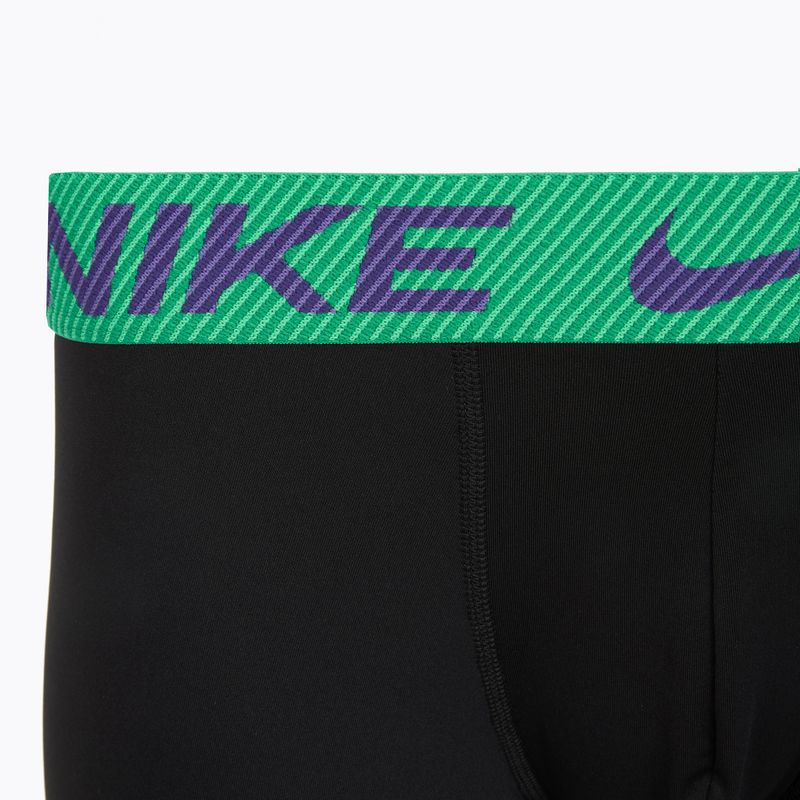 Bokserki męskie Nike Dri-Fit Essential Micro Trunk 3 pary black green shock/wild violet/black text wb 6