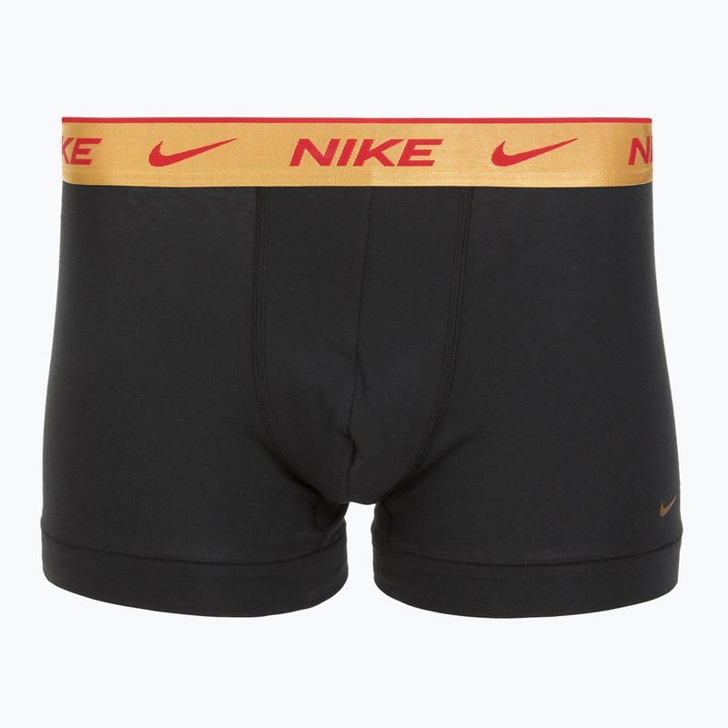 Bokserki męskie Nike Everyday Cotton Stretch Trunk 3 pary blk/university red/wheat gold/black high shine wb 2