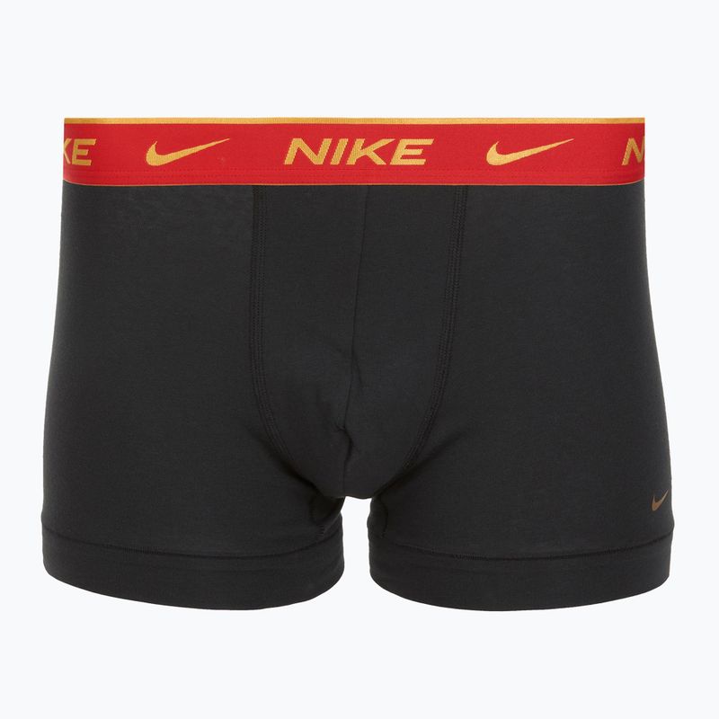 Bokserki męskie Nike Everyday Cotton Stretch Trunk 3 pary blk/university red/wheat gold/black high shine wb 3