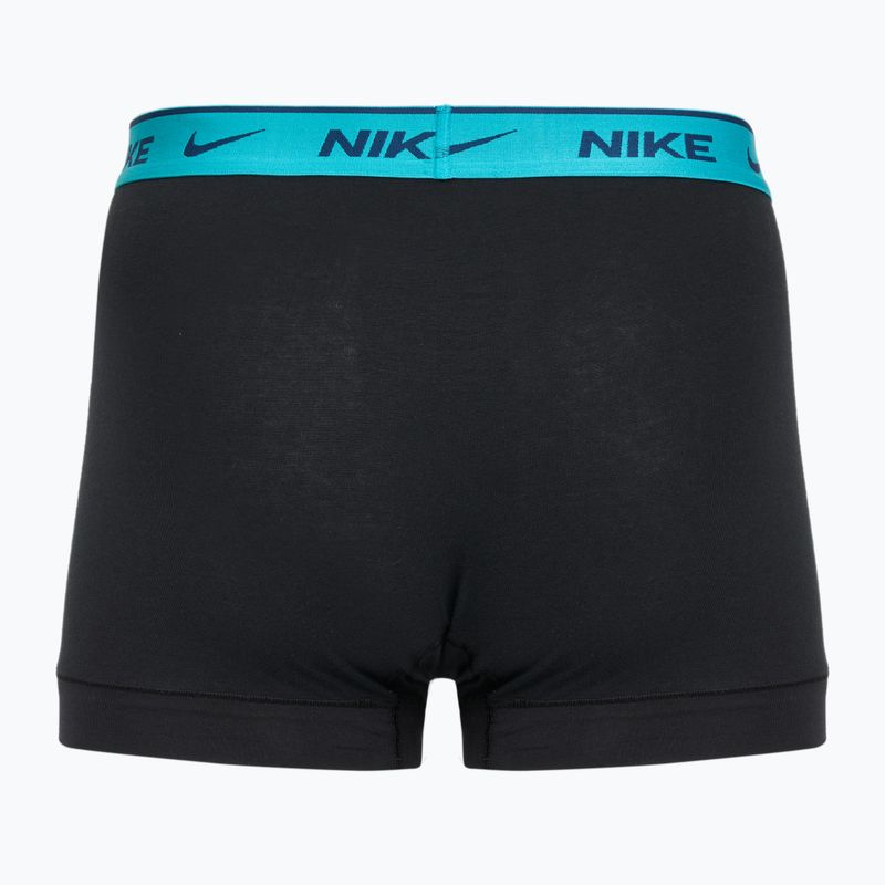 Bokserki męskie Nike Everyday Cotton Stretch Trunk 3 pary black light amry blue/dusty cactus/black waistband 2