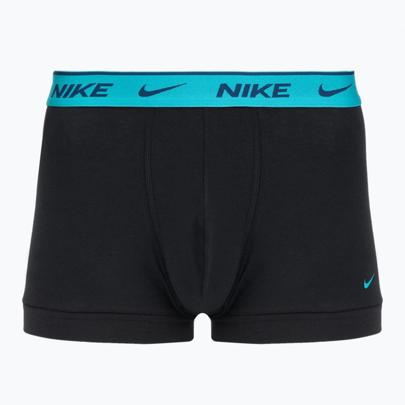 Bokserki męskie Nike Everyday Cotton Stretch Trunk 3 pary black light amry blue/dusty cactus/black waistband 4