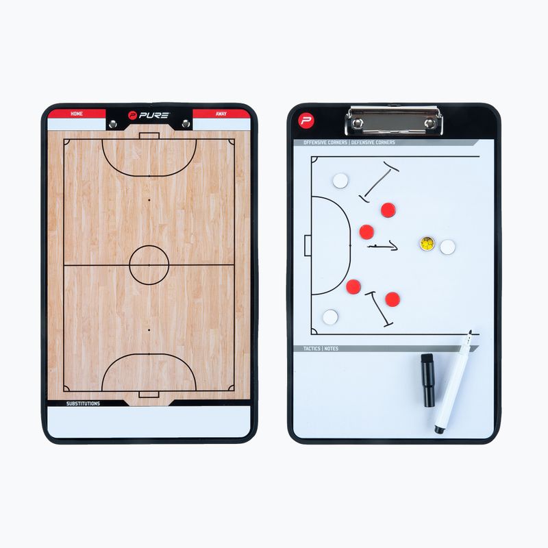 Tablica taktyczna do futsalu Pure2Improve biało-brązowa 3876 4