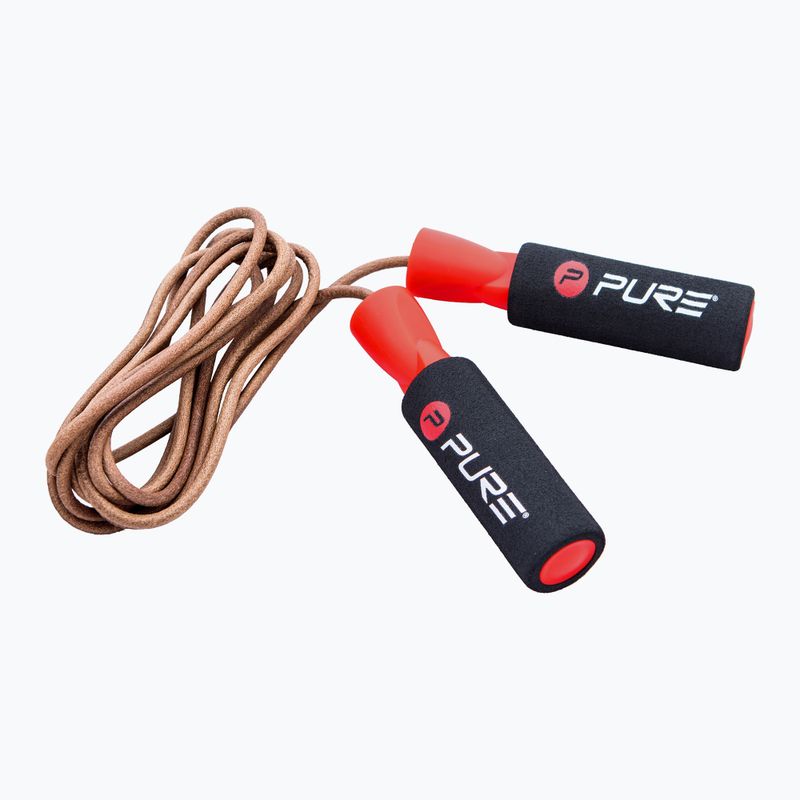 Skakanka Pure2Improve Jump Rope Leather brązowa P2I201200
