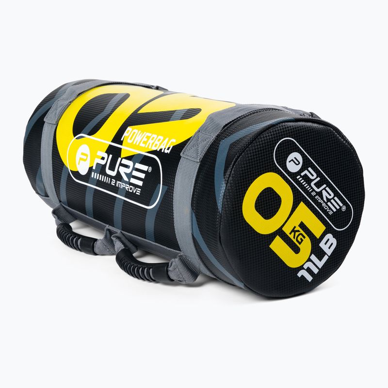 Worek treningowy 5 kg Pure2Improve Power Bag czarno-żółty P2I201710