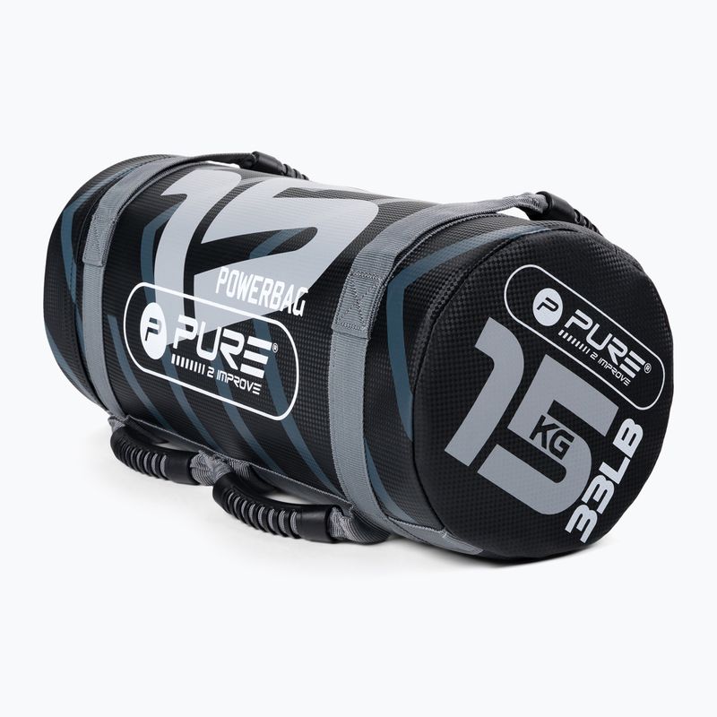Worek treningowy 15 kg Pure2Improve Power Bag szaro-czarny P2I201730