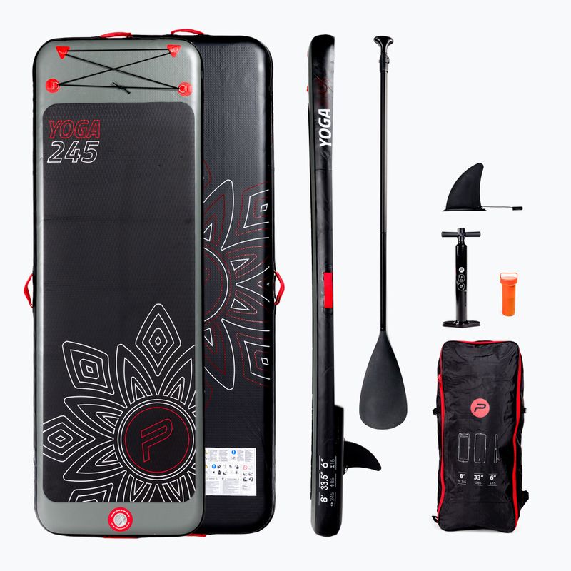 Deska SUP Pure4Fun SUP Yoga 8'0" black/red/grey