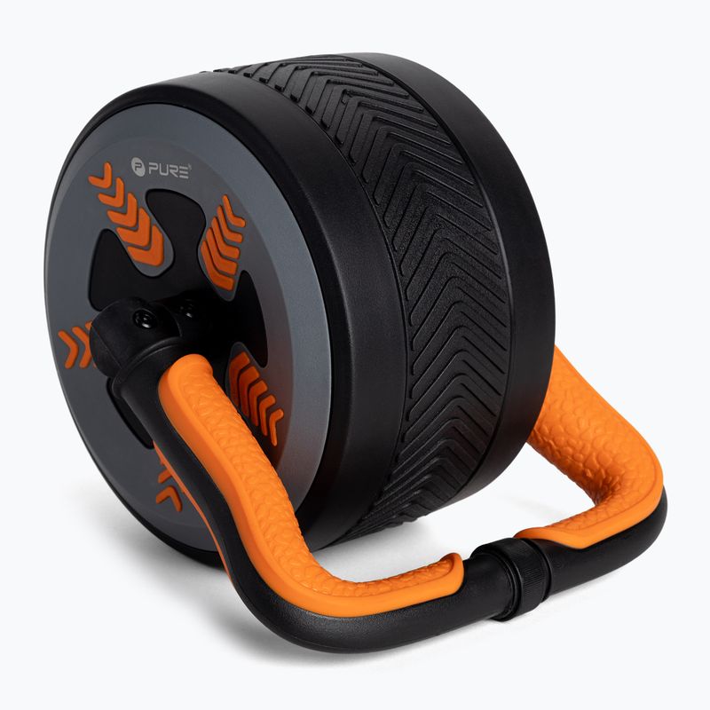 Kółko do ćwiczeń mięśni brzucha Pure2Improve 2W1 Ab Wheel/Kettlebell czarny 4303