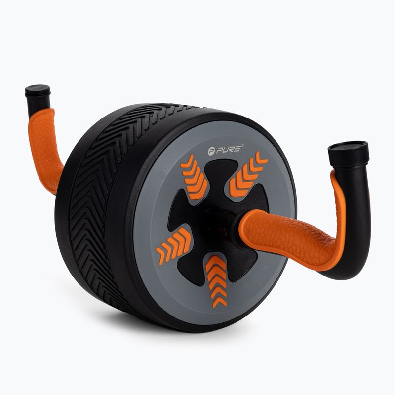 Kółko do ćwiczeń mięśni brzucha Pure2Improve 2W1 Ab Wheel/Kettlebell czarny 4303 3