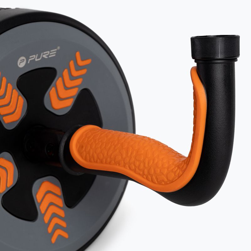 Kółko do ćwiczeń mięśni brzucha Pure2Improve 2W1 Ab Wheel/Kettlebell czarny 4303 4