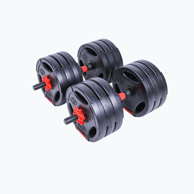 Hantle z funkcją sztangi Pure2Improve Hybrid Dumbell/Barbell 30 kg czarno-czerwone P2I202350 2