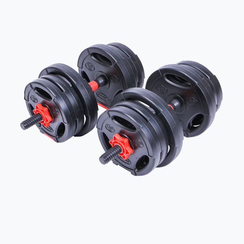 Hantle z funkcją sztangi Pure2Improve Hybrid Dumbell/Barbell 20 kg czarno-czerwone P2I202340 2