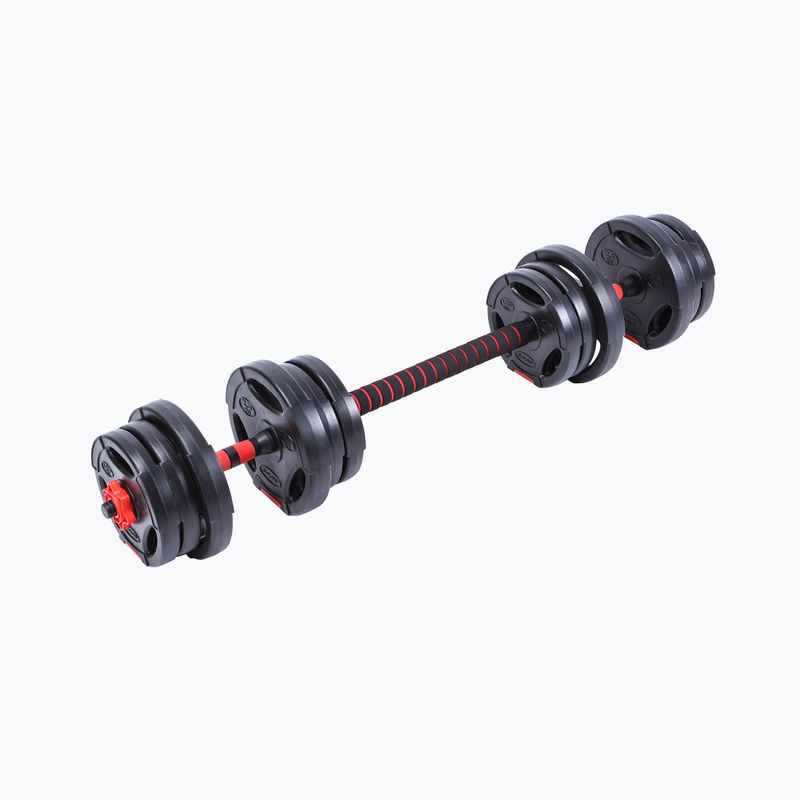 Hantle z funkcją sztangi Pure2Improve Hybrid Dumbell/Barbell 20 kg czarno-czerwone P2I202340 3