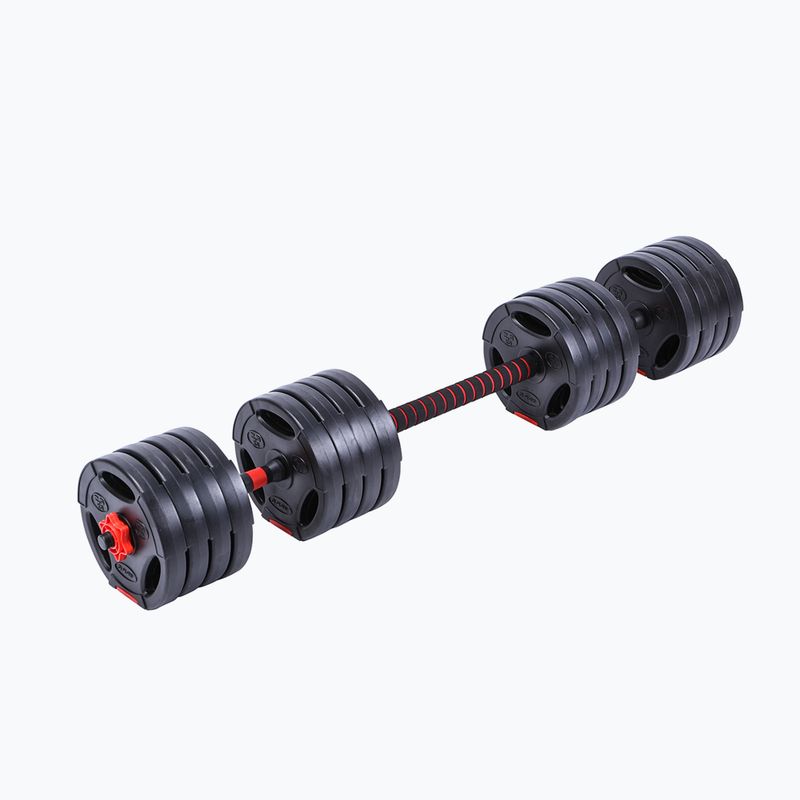 Hantle z funkcją sztangi Pure2Improve Hybrid Dumbell/Barbell 40 kg czarno-czerwone P2I202360 3