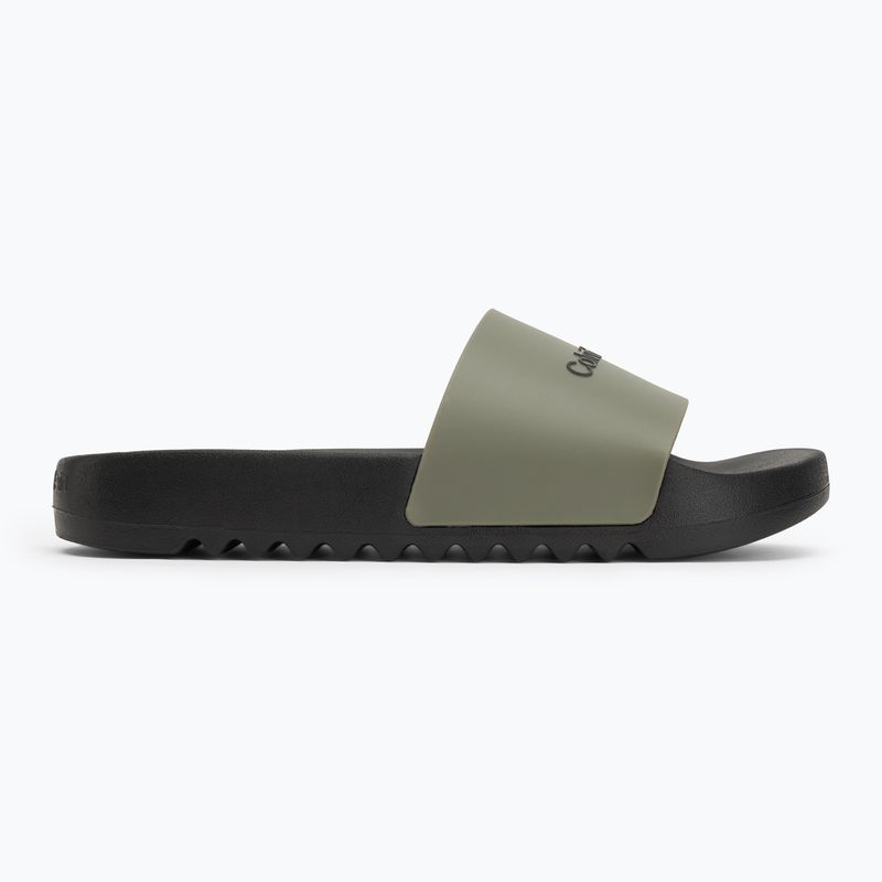 Klapki męskie Calvin Klein HM0HM01063 Chuncky Pool Slide Rub smokey olive/black 2