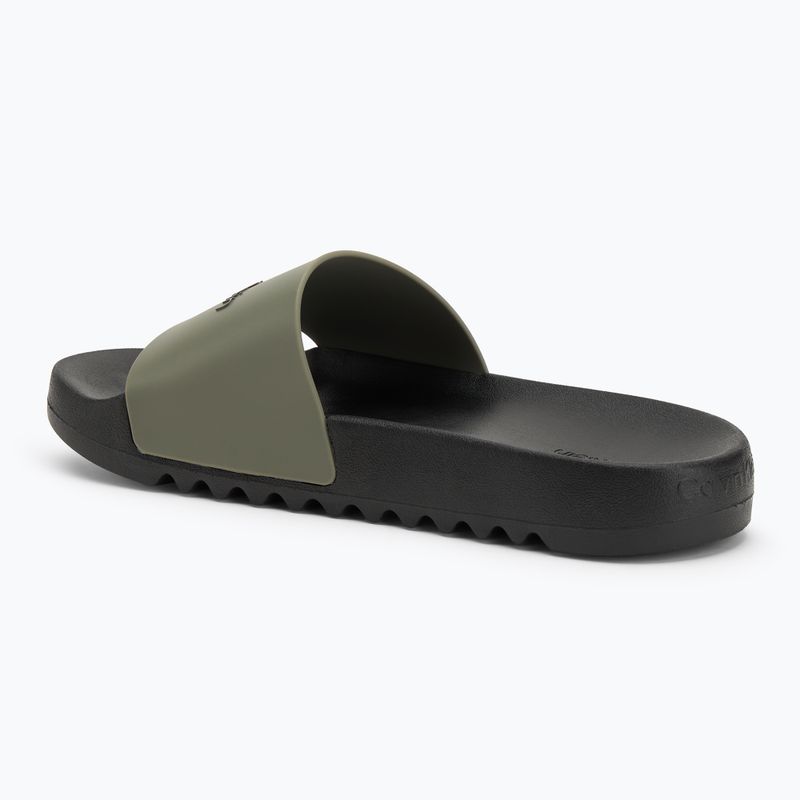 Klapki męskie Calvin Klein HM0HM01063 Chuncky Pool Slide Rub smokey olive/black 3