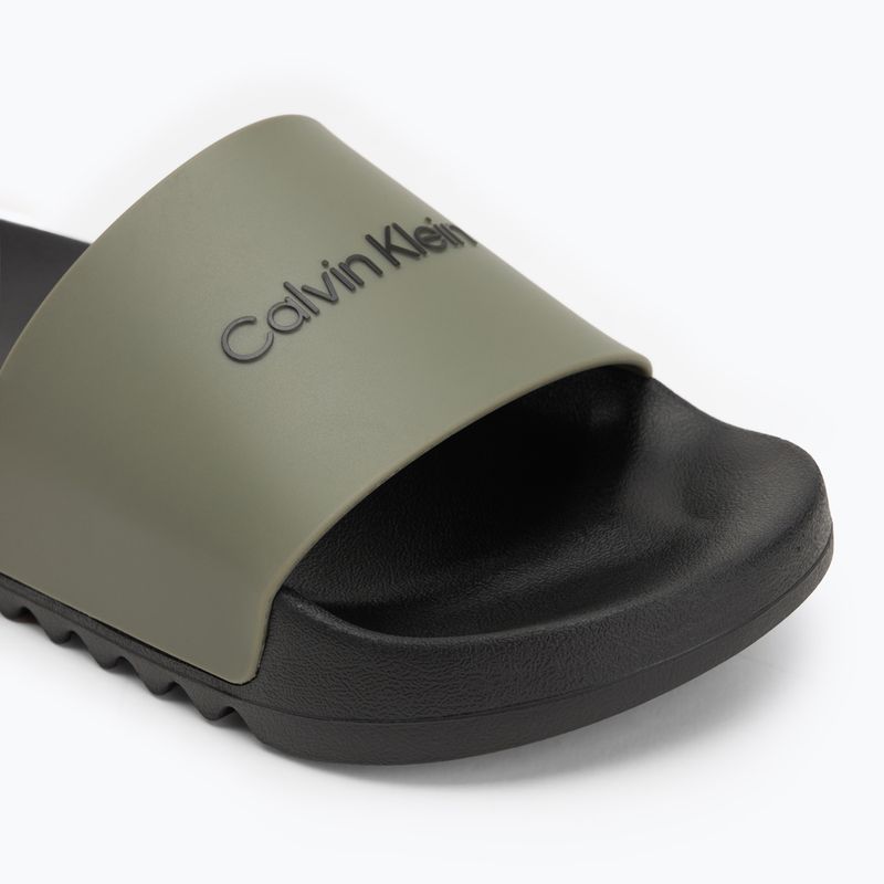 Klapki męskie Calvin Klein HM0HM01063 Chuncky Pool Slide Rub smokey olive/black 7