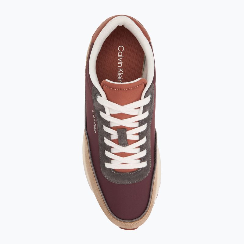 Buty męskie Calvin Klein HM0HM01714 Low Top Lace Up Repreve Mix silver mink/vineyard wine 5