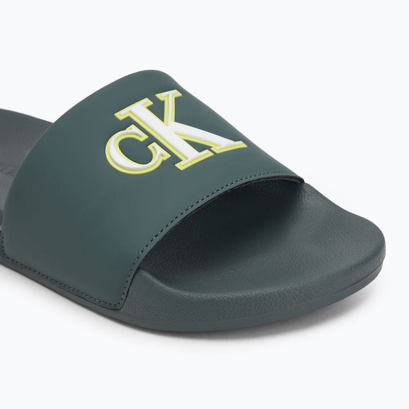 Klapki męskie Calvin Klein YM0YM01281 Jelly Mono PU seaside aqua/white 7