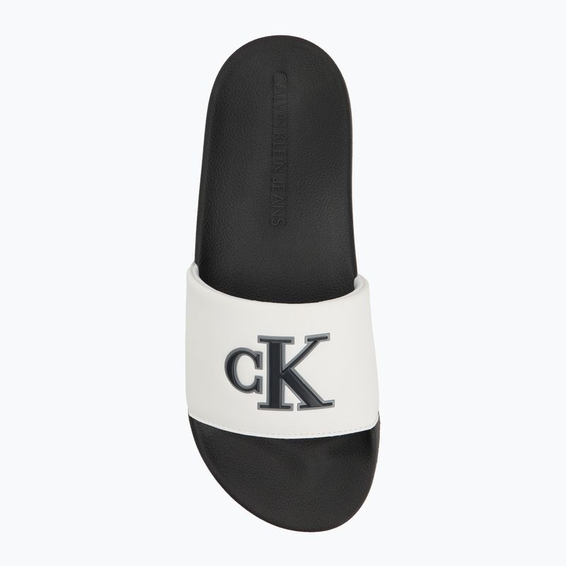Klapki męskie Calvin Klein YM0YM01281 Jelly Mono PU Bright white/black 5