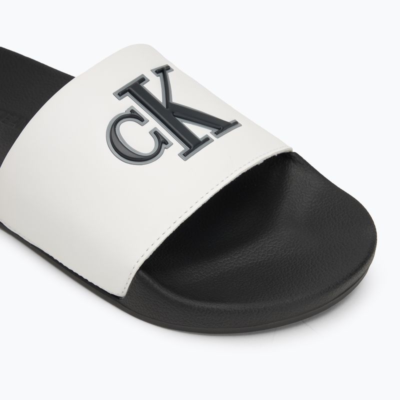 Klapki męskie Calvin Klein YM0YM01281 Jelly Mono PU Bright white/black 7