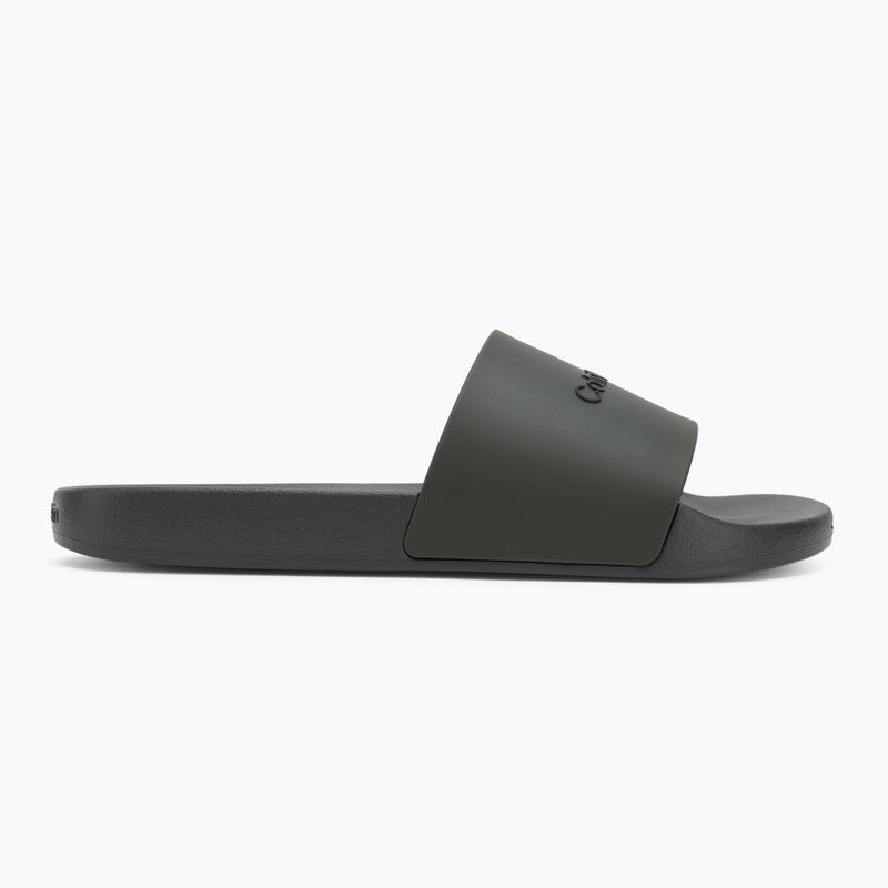 Klapki męskie Calvin Klein HM0HM00455 Pool Slide Rubber dark olive 2