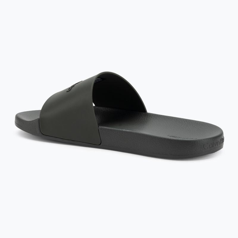 Klapki męskie Calvin Klein HM0HM00455 Pool Slide Rubber dark olive 3