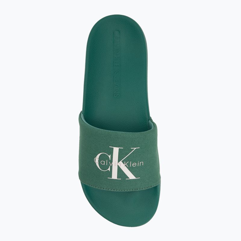 Klapki męskie Calvin Klein YM0YM01367 Monologo CV wild green 5