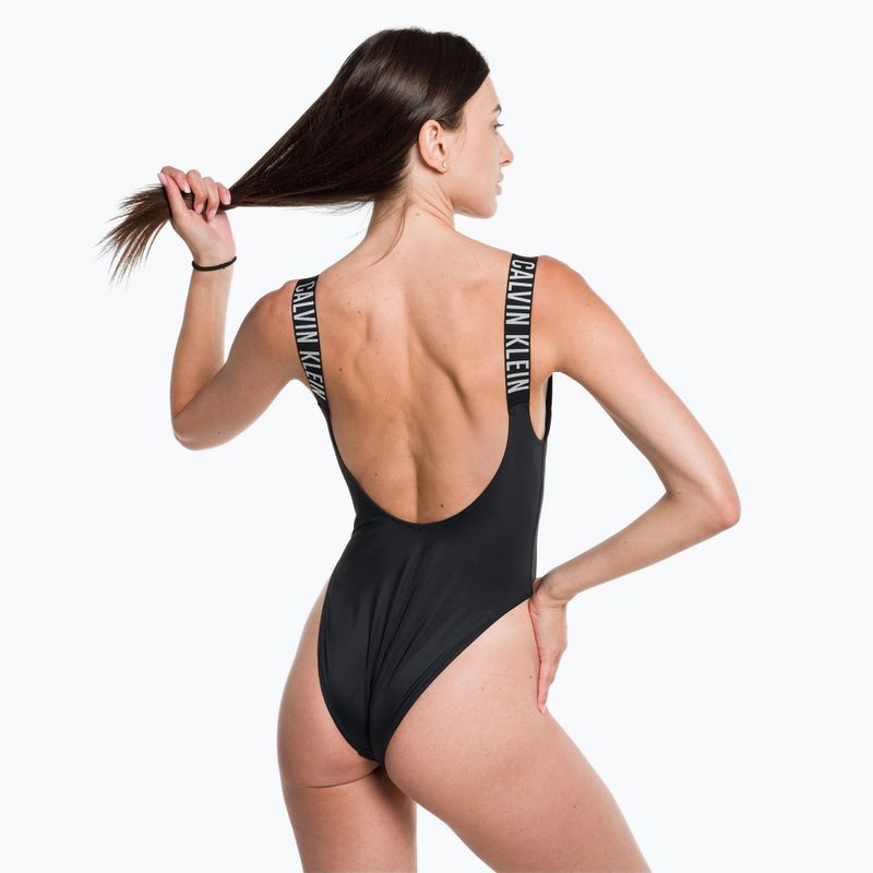 Strój kąpielowy jednoczęściowy damski Calvin Klein Scoop Back One Piece Logo black 6