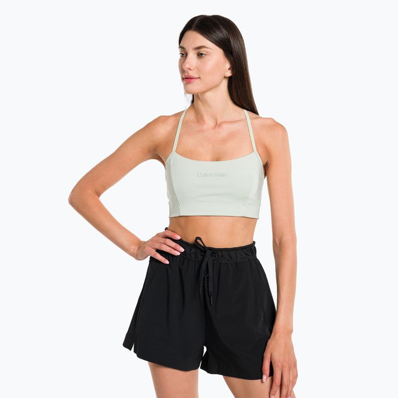 Biustonosz treningowy Calvin Klein Low Support seaspray green