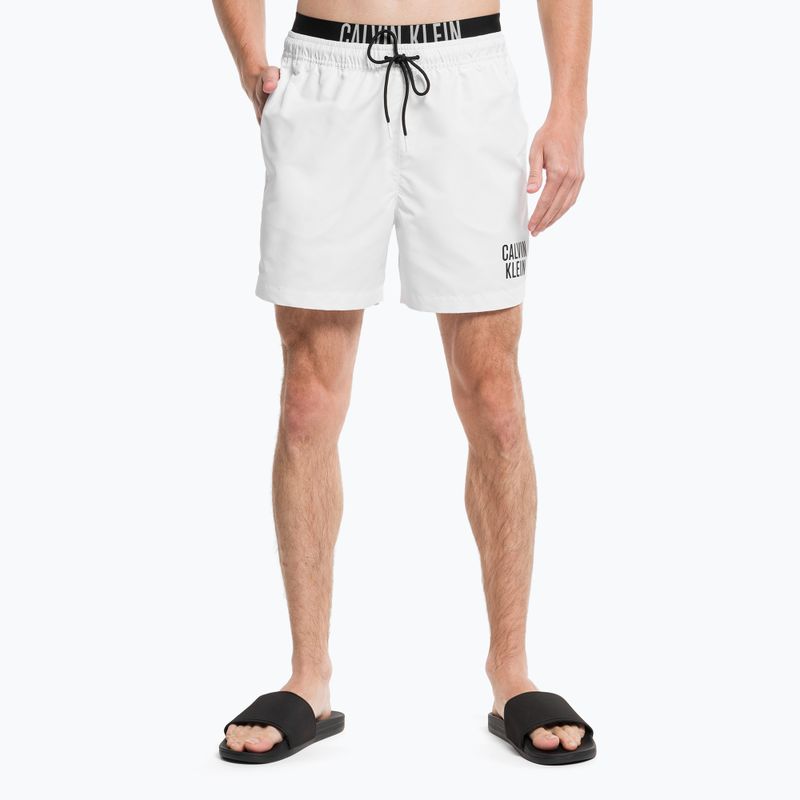 Szorty kąpielowe męskie Calvin Klein Medium Double Waistband white 5