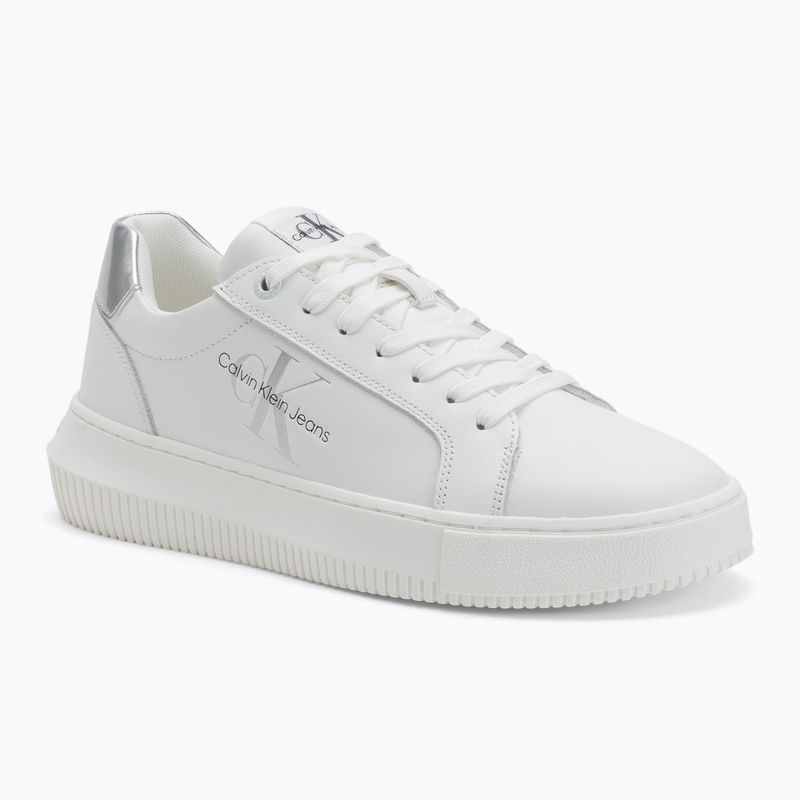 Buty damskie Calvin Klein YW0YW01224 Cupsole Mono Lth Wn white/silver