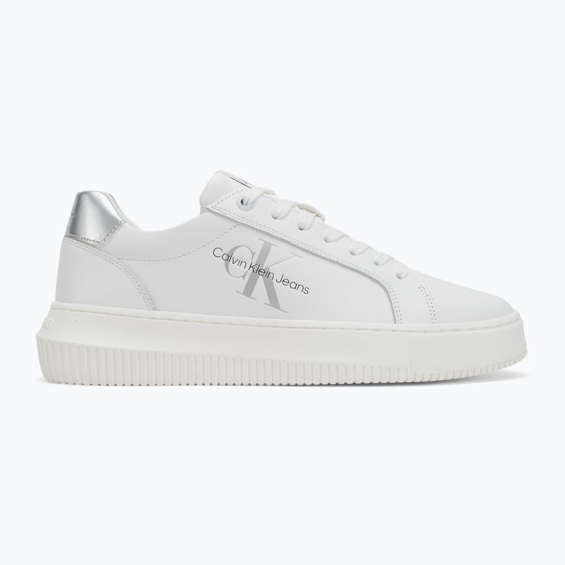 Buty damskie Calvin Klein YW0YW01224 Cupsole Mono Lth Wn white/silver 2