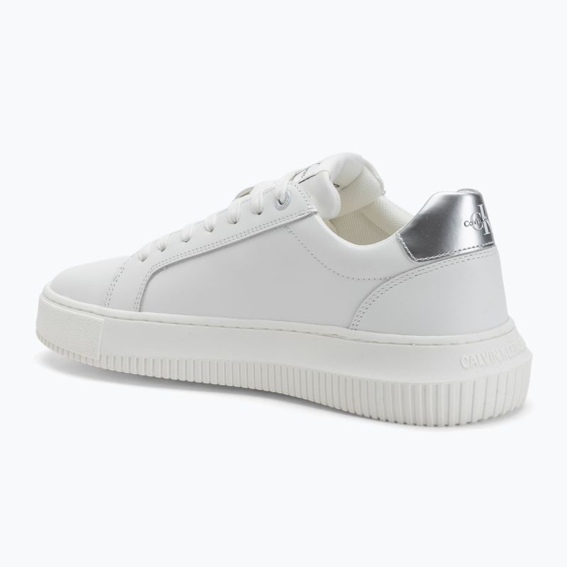 Buty damskie Calvin Klein YW0YW01224 Cupsole Mono Lth Wn white/silver 3
