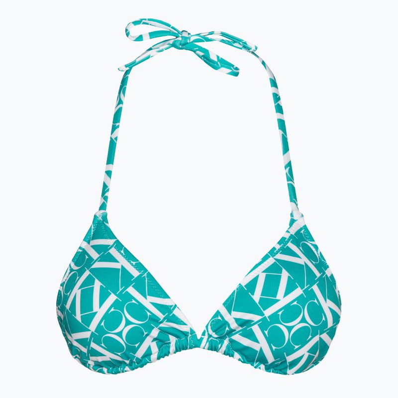 Góra od stroju kąpielowego Calvin Klein Triangle-RP Print monogram blue