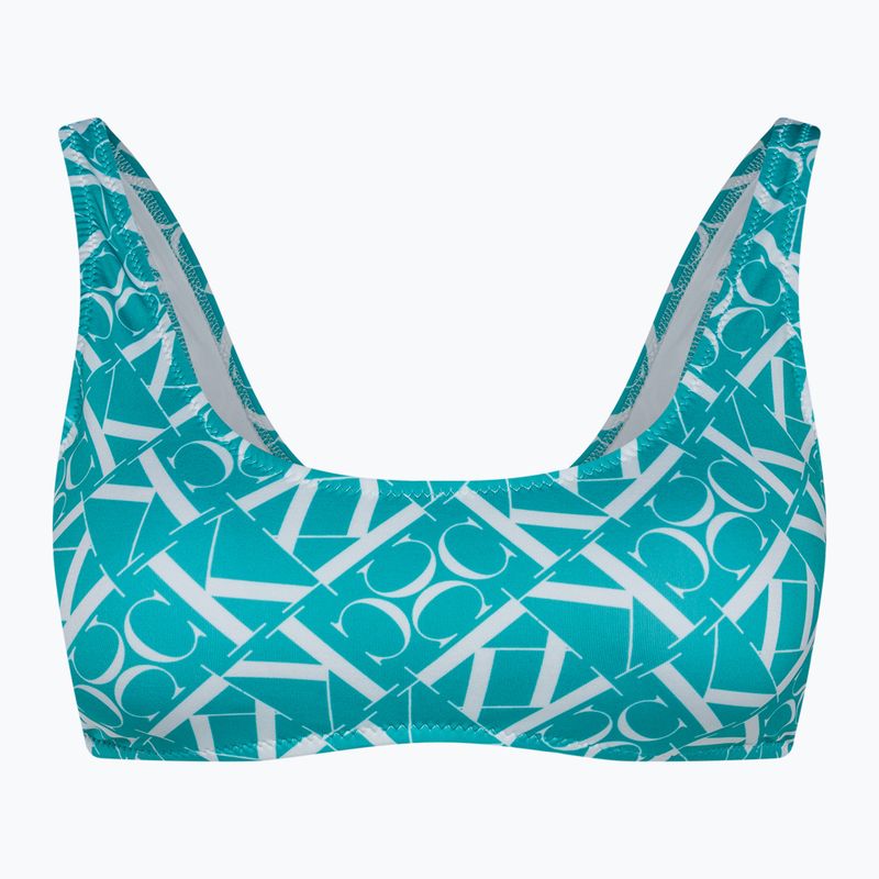 Góra od stroju kąpielowego Calvin Klein Bralette-RP Print monogram blue
