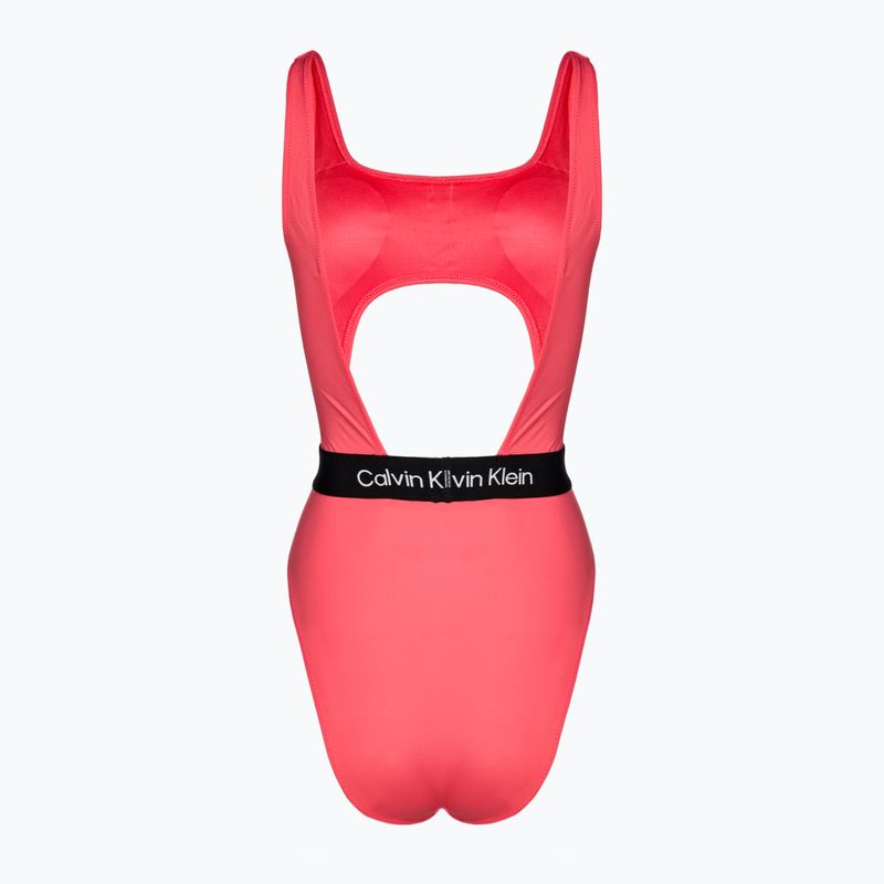 Strój kąpielowy jednoczęściowy damski Calvin Klein Cut Out One Piece-RP calypso coral 2