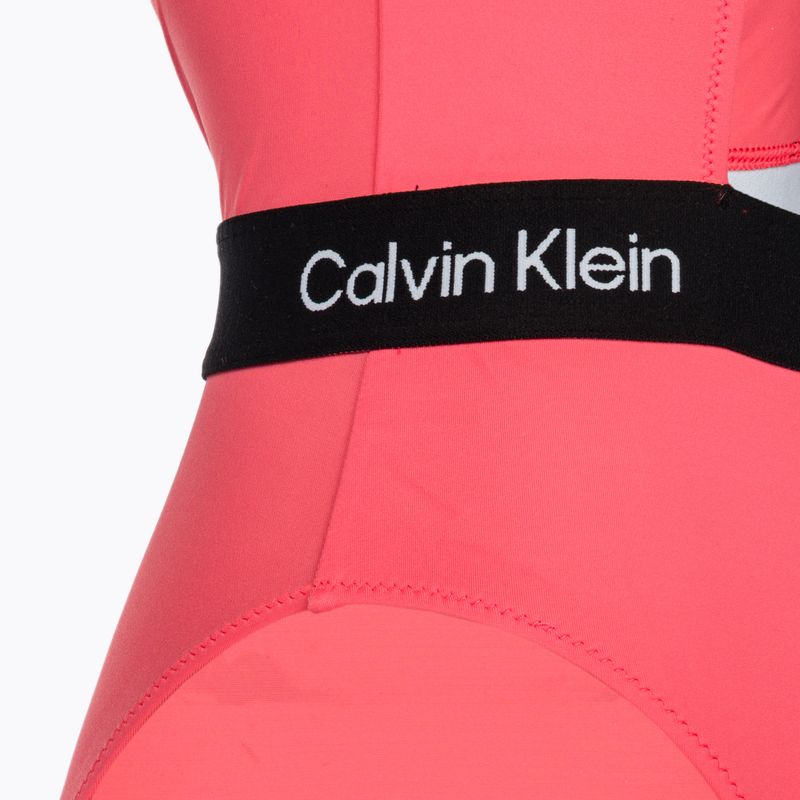 Strój kąpielowy jednoczęściowy damski Calvin Klein Cut Out One Piece-RP calypso coral 3