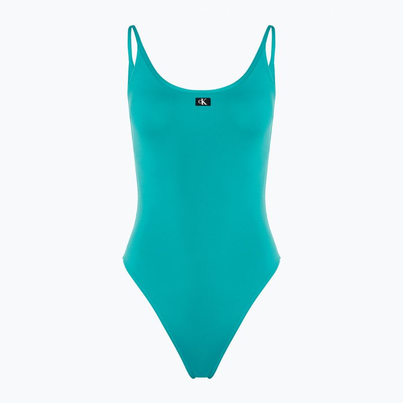 Strój kąpielowy jednoczęściowy damski Calvin Klein Scoop One Piece blue ocean