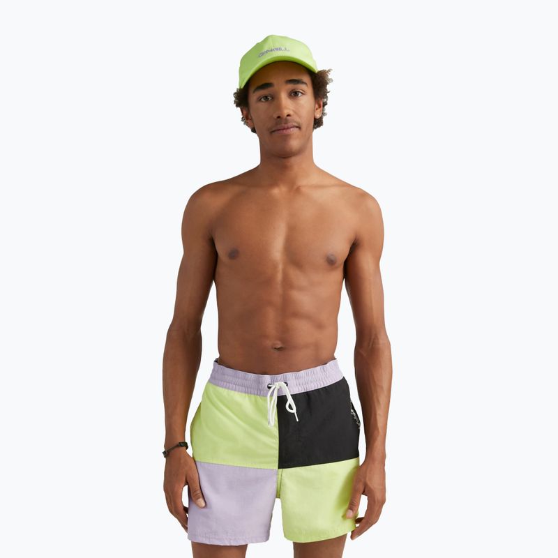 Szorty kąpielowe męskie O'Neill Wilder Colorblock 16'' sunny lime colour block 3