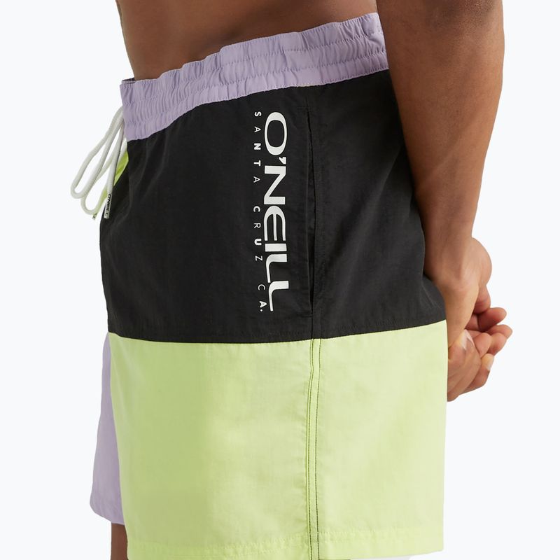 Szorty kąpielowe męskie O'Neill Wilder Colorblock 16'' sunny lime colour block 5