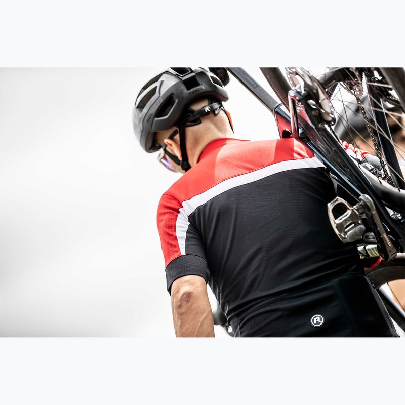 Koszulka rowerowa męska Rogelli Course black/red/white 9