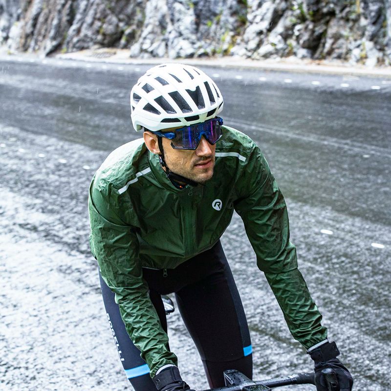 Kurtka rowerowa męska Rogelli Essential Rain fluor army green 6