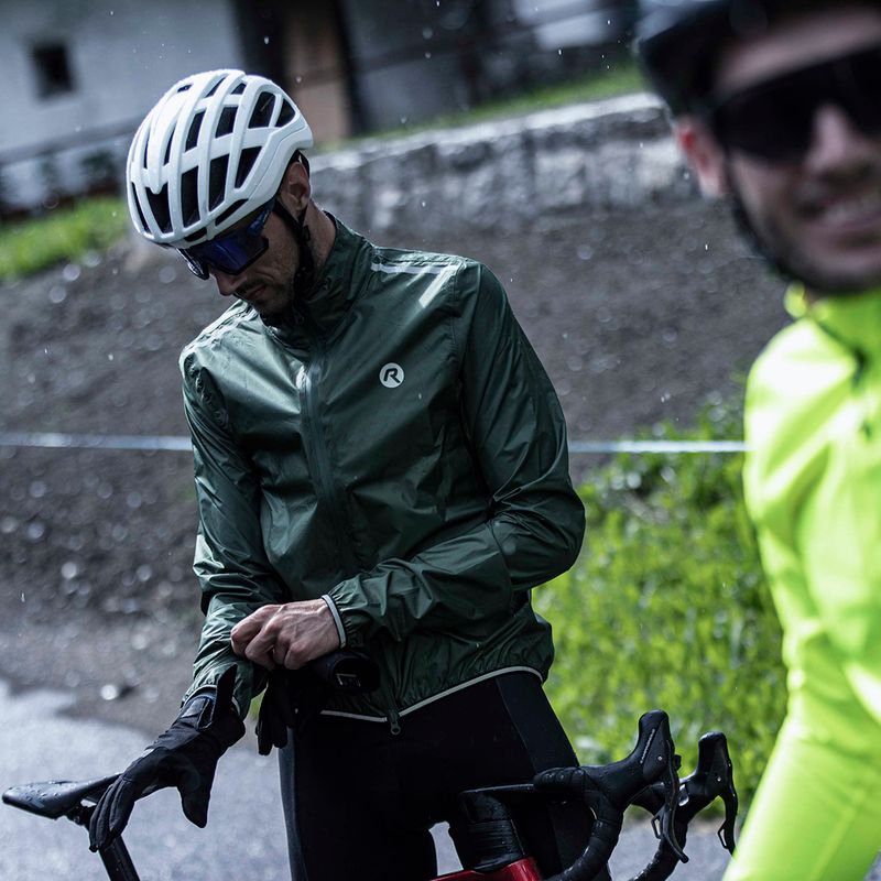 Kurtka rowerowa męska Rogelli Essential Rain fluor army green 10