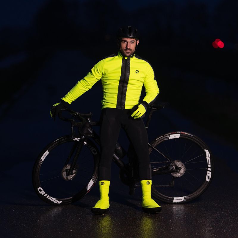 Kurtka rowerowa męska Rogelli Essential Winter Hi Vis yellow 9