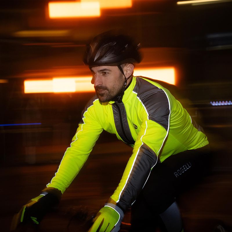 Kurtka rowerowa męska Rogelli Essential Winter Hi Vis yellow 12