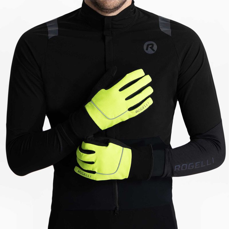 Rękawiczki rowerowe męskie Rogelli Essential Winter Waterproop fluor yellow 2