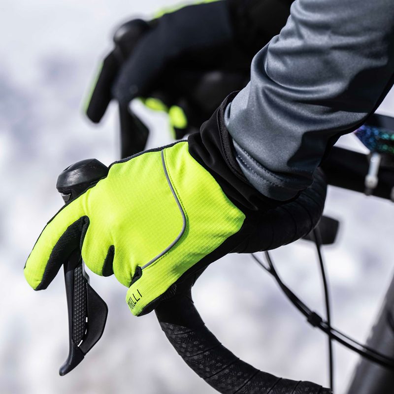 Rękawiczki rowerowe męskie Rogelli Essential Winter Waterproop fluor yellow 6