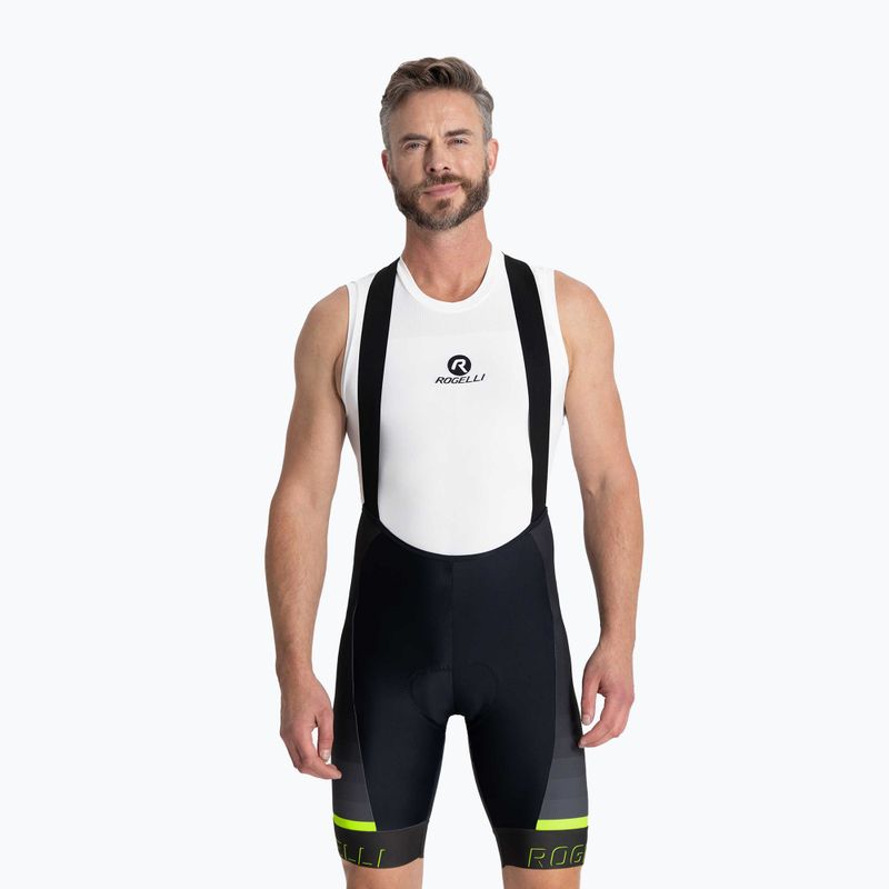 Spodenki rowerowe męskie Rogelli Hero II Bib Short yellow/grey/black