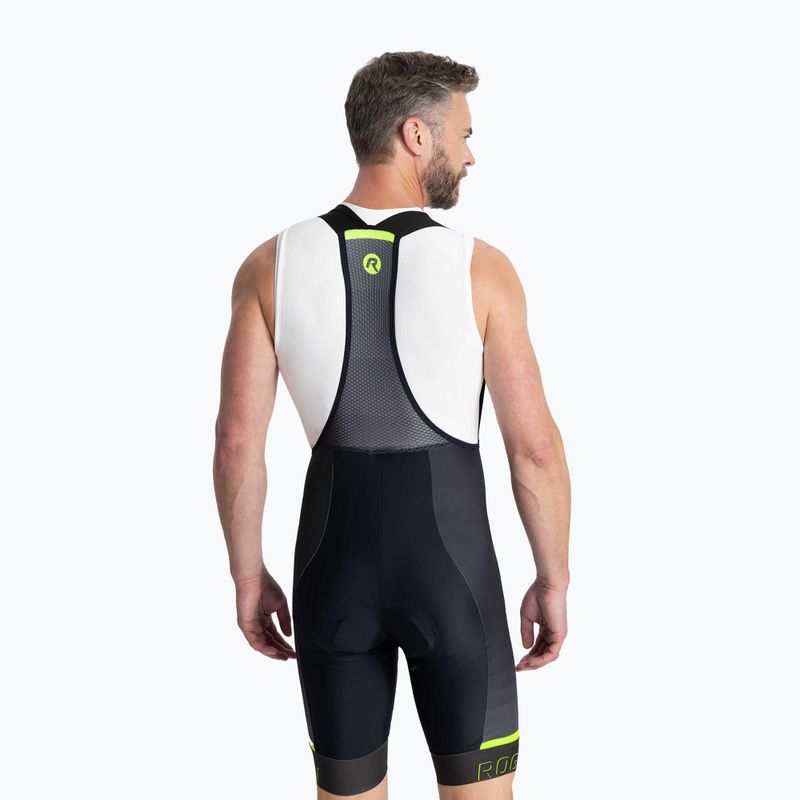 Spodenki rowerowe męskie Rogelli Hero II Bib Short yellow/grey/black 2