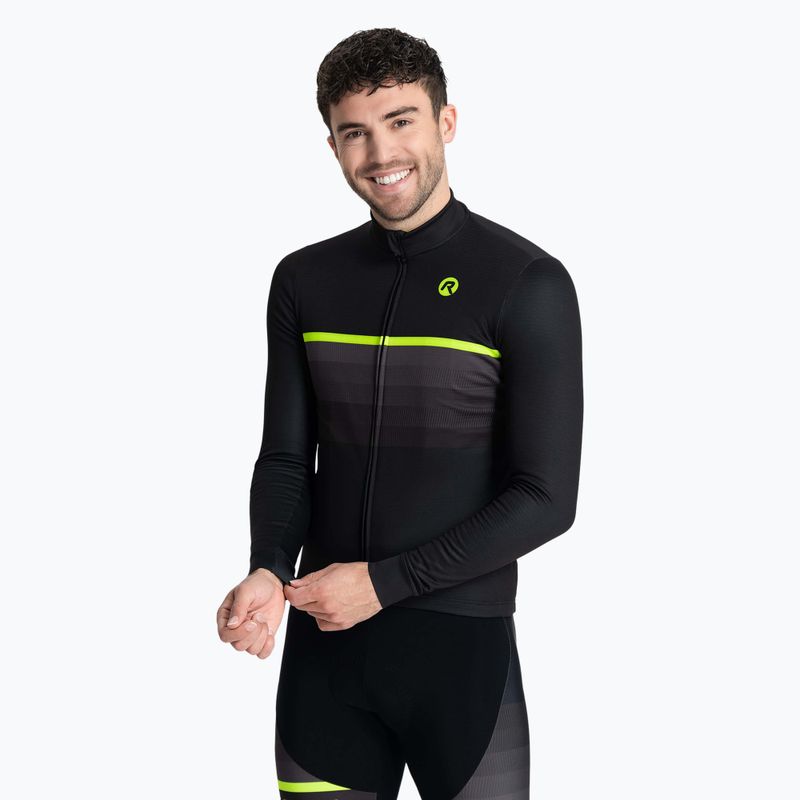 Longsleeve rowerowy męski Rogelli Hero II black/fluor